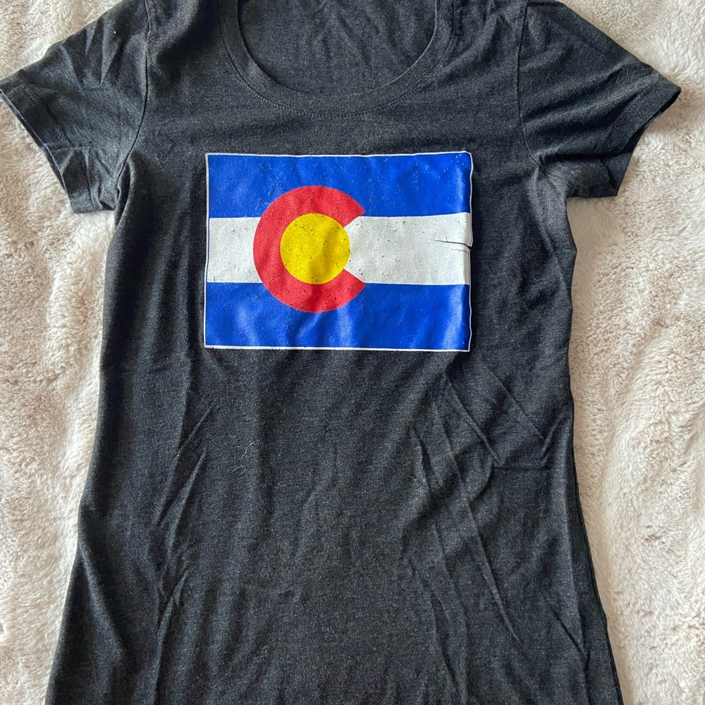 Bella Canvas Black Tee with Colorado Flag Design
